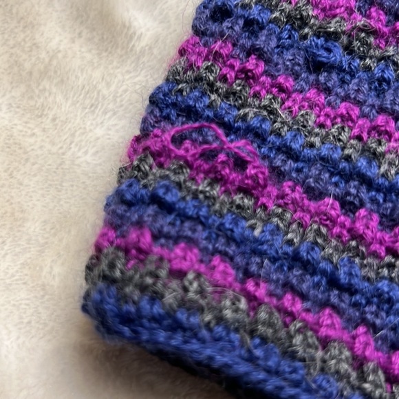 NWOT 🧤 HANDKNIT ALPACA WOOL BLUE-PURPLE-GRAY FINGERLESS KNIT GLOVES Women’s OS - Picture 4 of 7